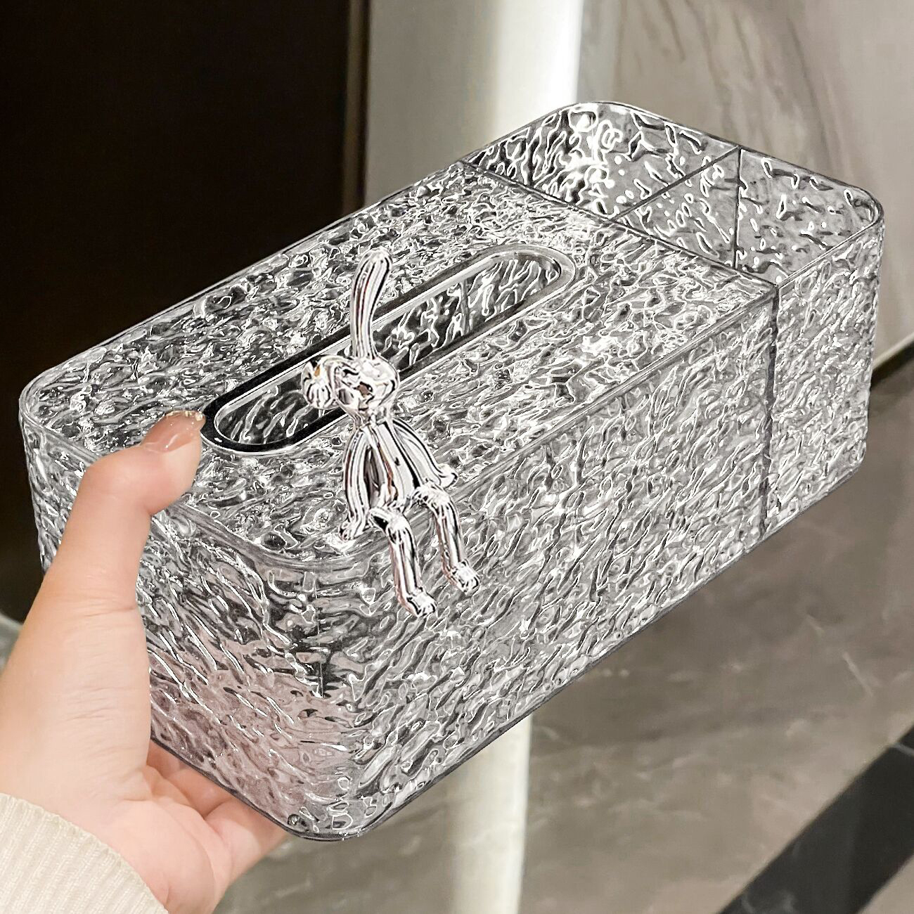 北欧透明高档客厅纸巾盒家用轻奢创意多功能茶几抽纸盒纸巾收纳盒