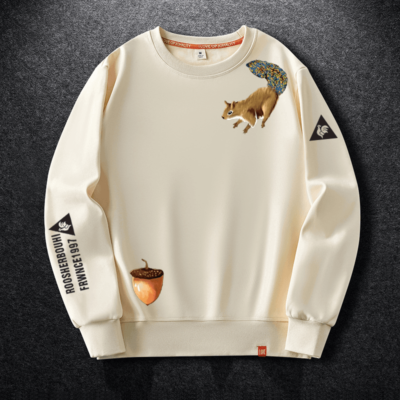 法国公鸡卫衣男秋冬款新款套头大码宽松圆领潮流百搭加绒加厚爆款