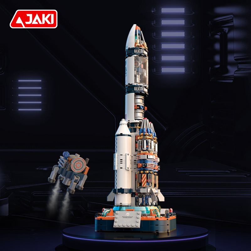 JAKI佳奇积木破晓五号火箭珍藏男女孩生日礼物新年航天积木礼盒