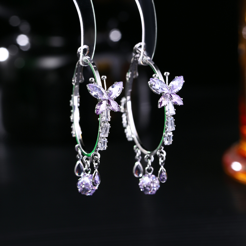 铜合金合成锆石耳饰 饰品直播间下单链接M01-M60精致简约长款耳环