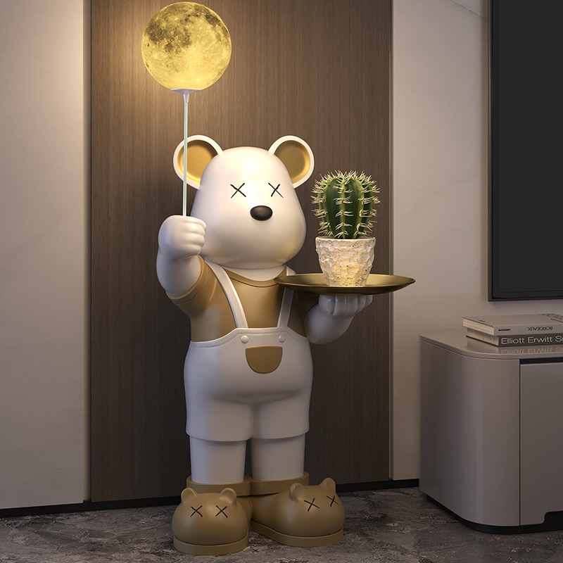 暴力熊落地摆件音乐松弛感客厅高档潮玩大型电视柜旁大号乔迁礼品