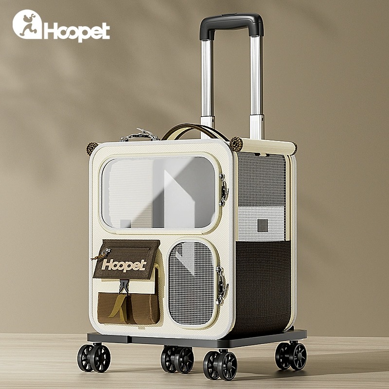 Hoopet拉杆包猫包外出便携猫咪宠物双肩包多猫神器狗狗大容量背包