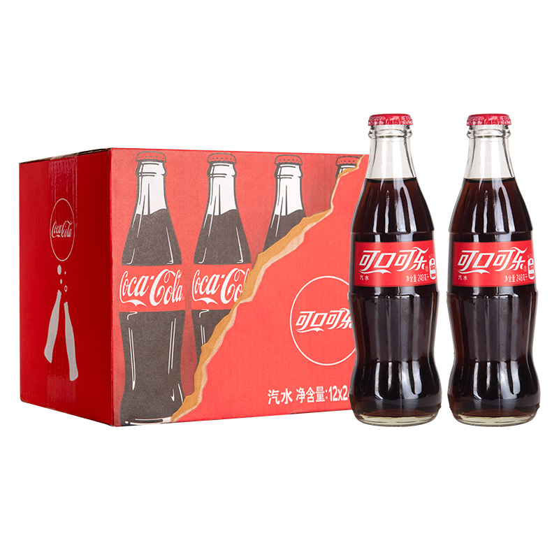 COCA COLA/可口可乐复古经典玻璃瓶碳酸饮料可乐汽水248ml/瓶原味