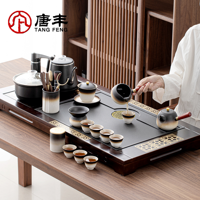 唐丰茶具套装全自动底部上水烧水壶一体高档小型办公大号茶器陶瓷