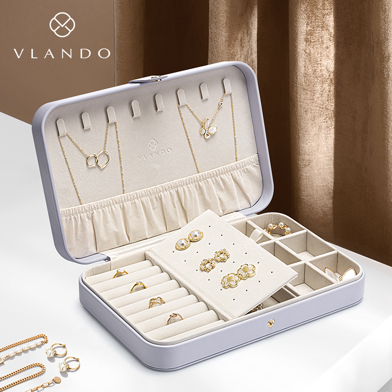 VLANDO/唯兰朵收纳盒防氧化首饰盒高档精致耳钉戒指首饰收纳盒