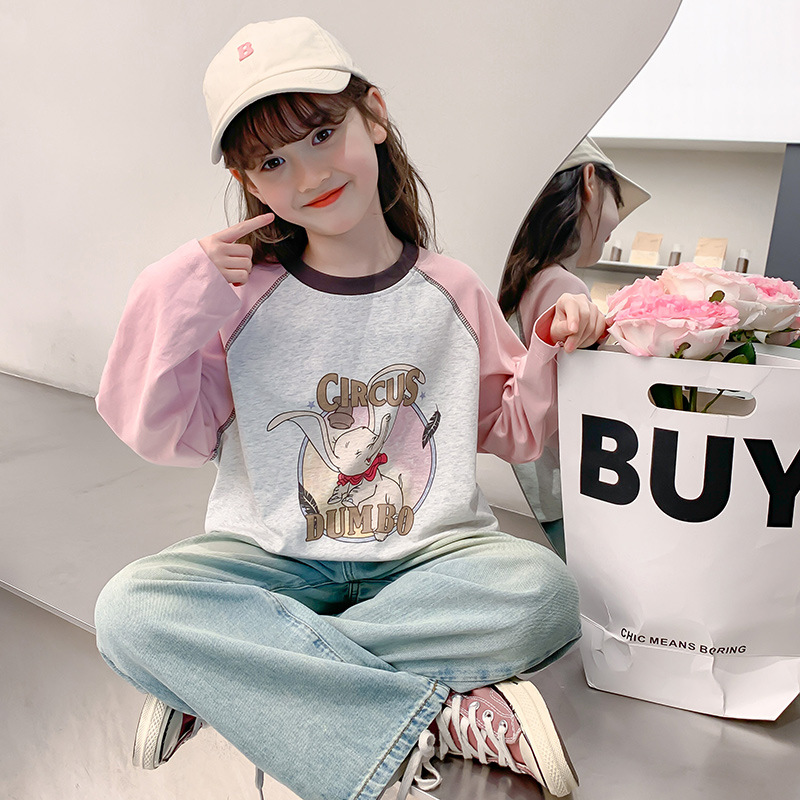 女童t恤春秋款2024新款洋气儿童秋装长袖打底衫小女孩秋季上衣潮