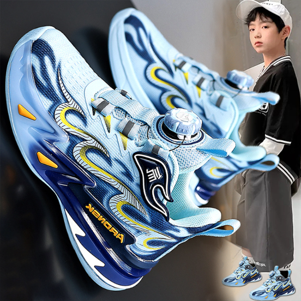 ABCJINDE男童运动鞋秋冬款皮面儿童鞋子中大童男孩跑步篮球鞋加绒