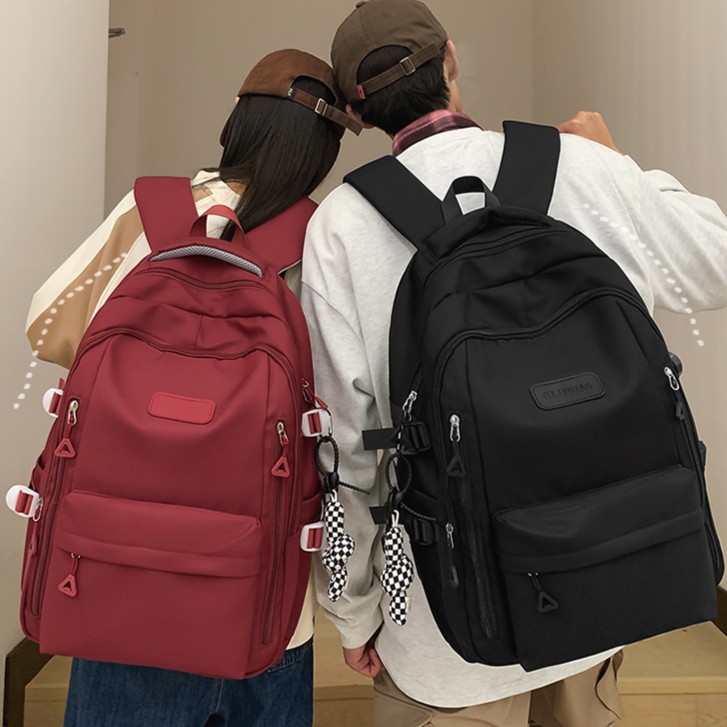 书包女生大学生简约休闲初中生高中生2023新款背包男生百搭双肩包