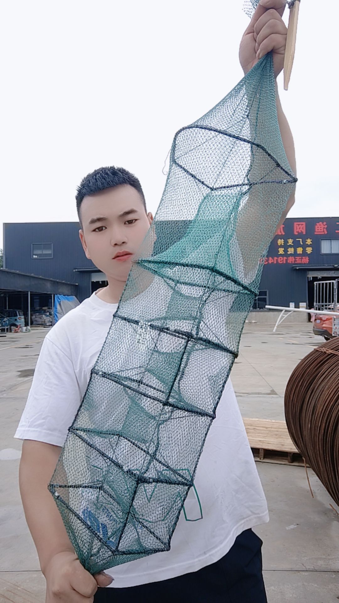 拍一发10条《有节网》帮好地插6节4门精品黄鳝笼正伟手工渔网加工厂