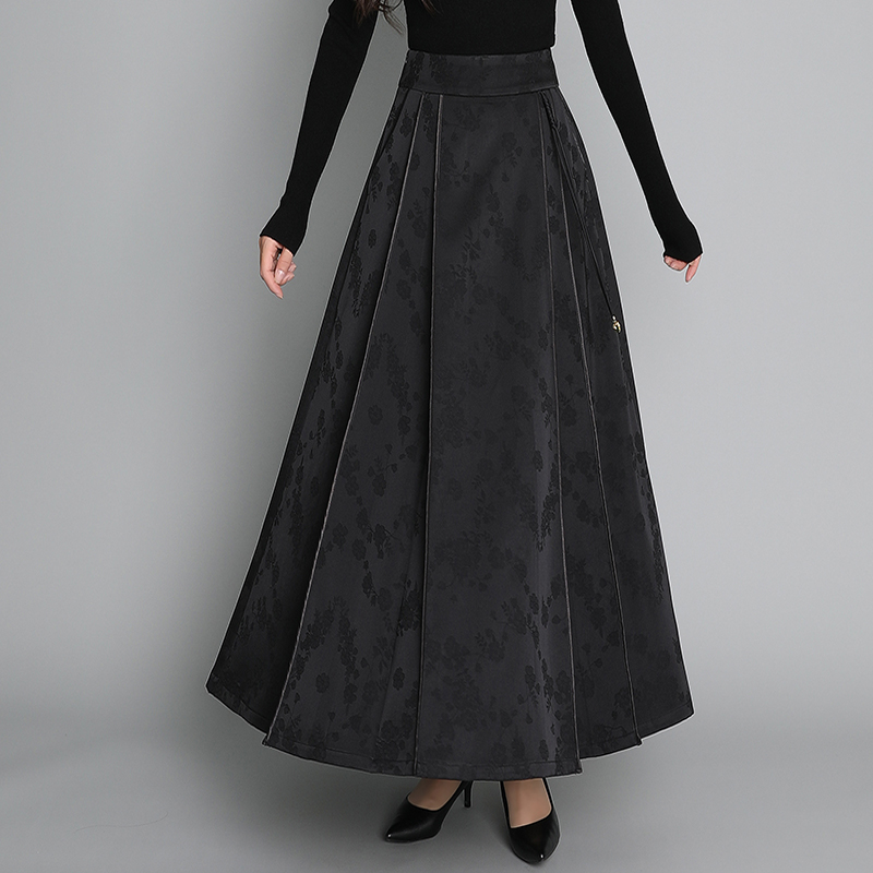 新中式半身裙长裙高腰大摆显瘦长款国风马面裙加厚秋冬高品质半裙