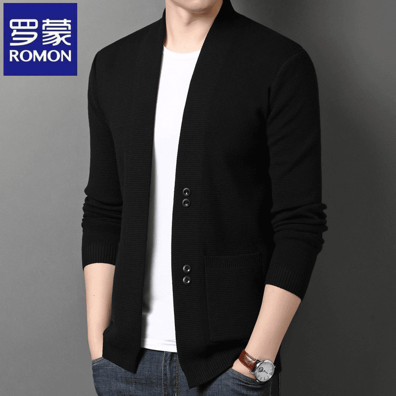 罗蒙男士针织开衫外套男款毛衣长袖男款上衣休闲百搭外穿衣服男装