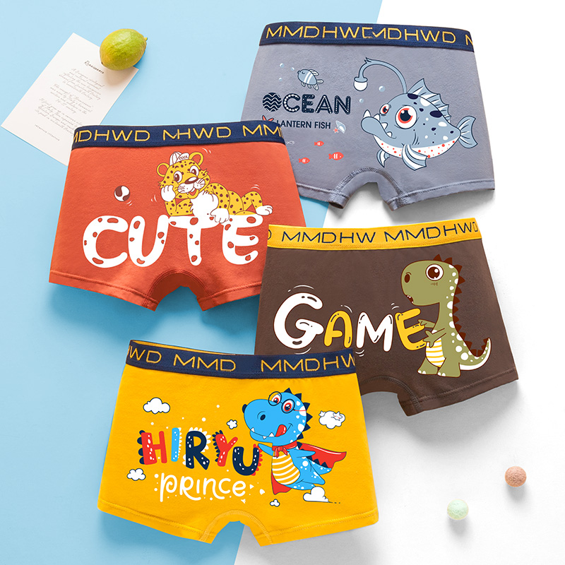 儿童内裤男童纯棉四角短裤宝宝男大童小男孩6到15岁平角棉内裤夏
