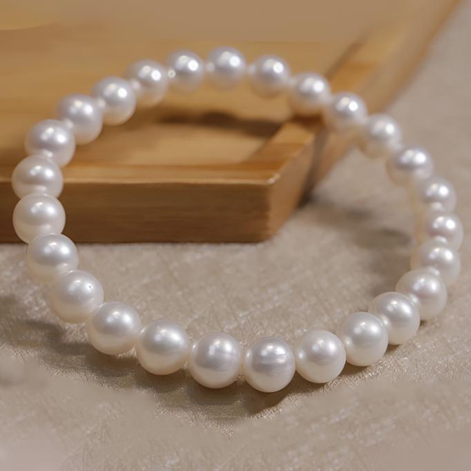 【鱼先生】181许研同款淡水无核古风天然珍珠手串弹力绳诸暨小米珠