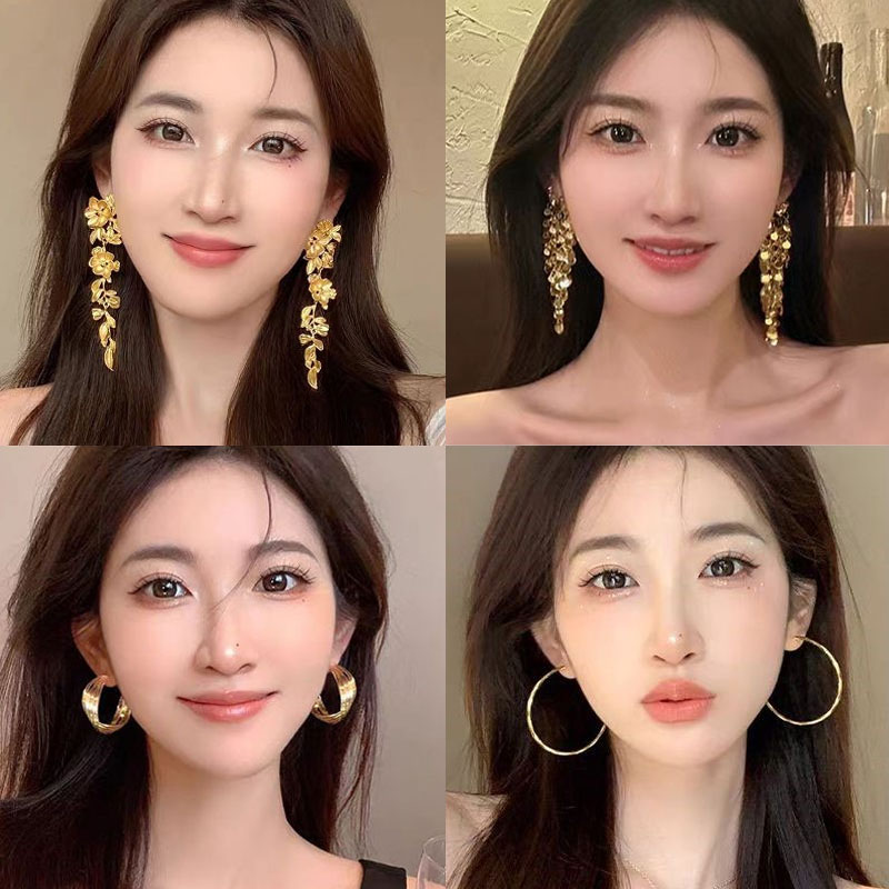 合金耳饰 摆脱路人感!金属亮片流苏耳环女气质高级感耳钉独特耳饰