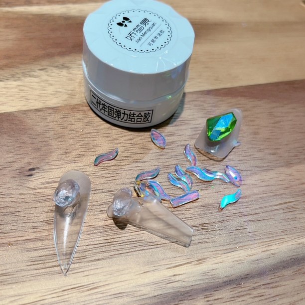 二代牢固弹力结合胶（非免洗）照灯2分钟可粘透明底的钻贼结实焊钻
