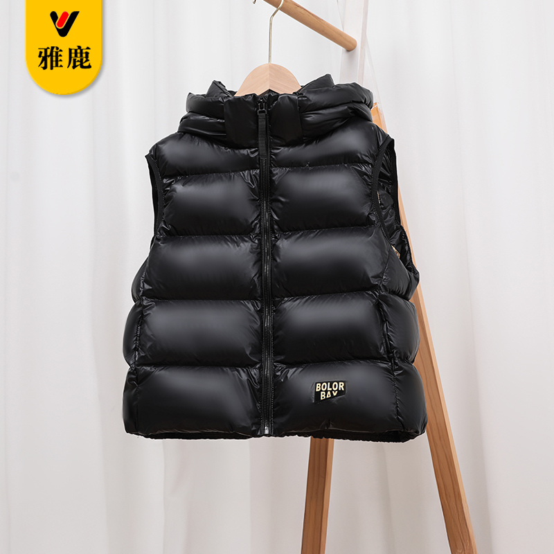 雅鹿儿童加厚羽绒马甲外穿男女童冬季新款宝宝洋气保暖中大童背心