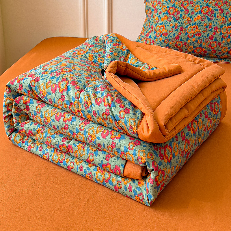 夏凉被四件套母婴A级双层纱空调被可机洗夏季薄被子被芯夏被单件