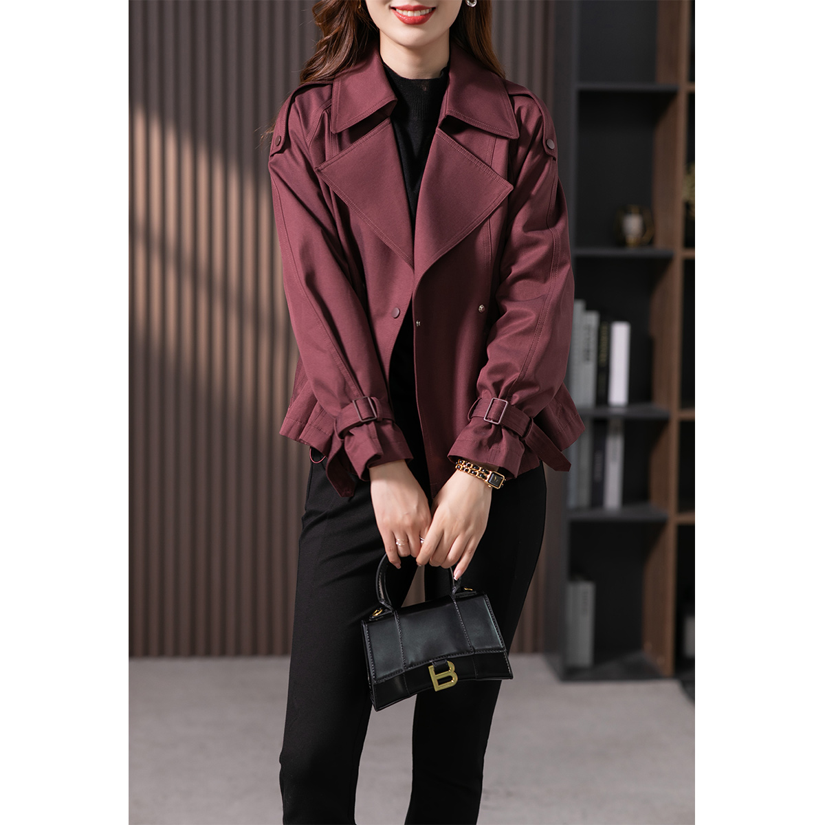 原形2025秋季气质短外套宽松短款工装翻领小个子休闲百搭U85998