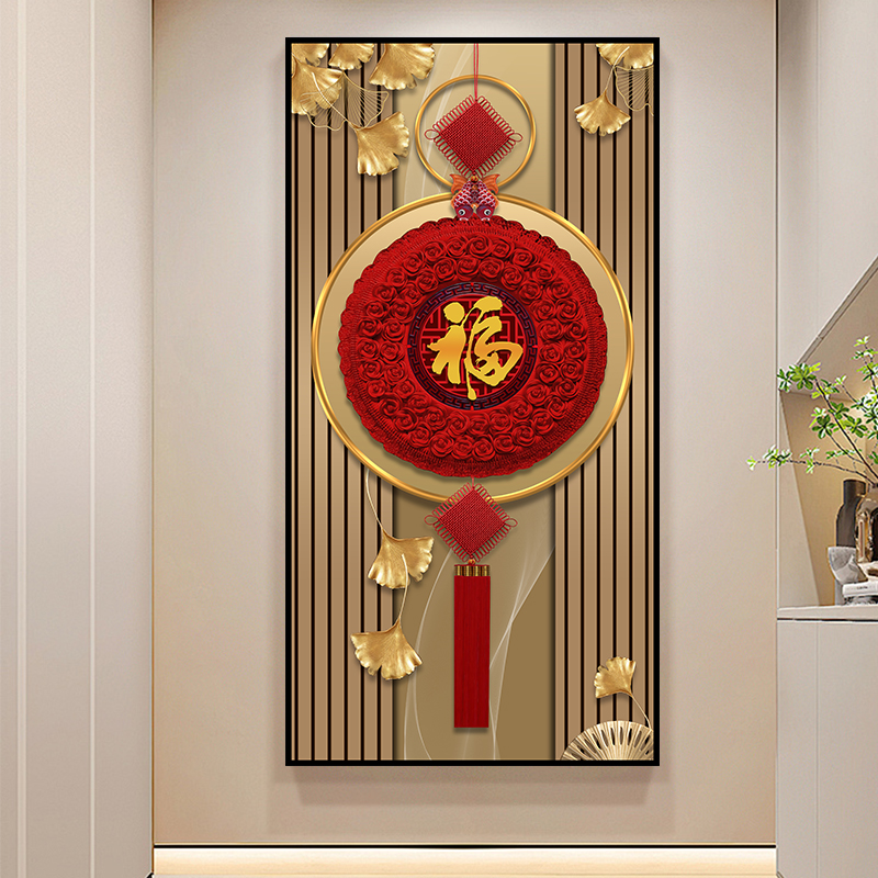 玄关装饰贴画客厅3d立体墙贴纸背景墙过道入户走廊挂画墙壁画自粘