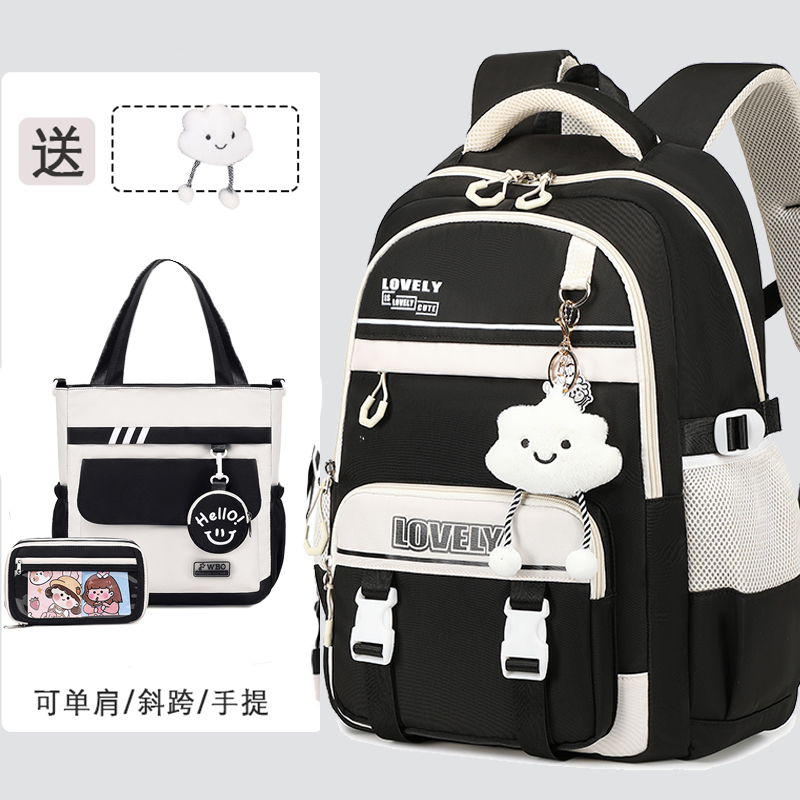 初中生女孩书包大容量轻便高中生背包中学生推荐12-14-16岁双肩包