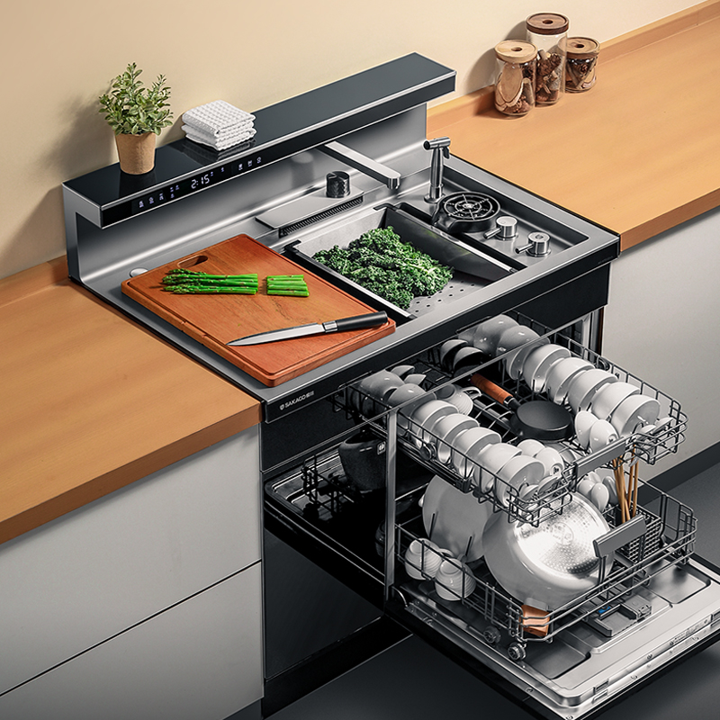 板川KT2集成水槽洗碗机消毒柜一体机智能全自动家用嵌入式洗菜盆