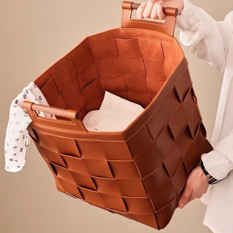 复古轻奢手工编织高颜值收纳筐卧室客厅衣帽间储物篮赠送飞马挂件