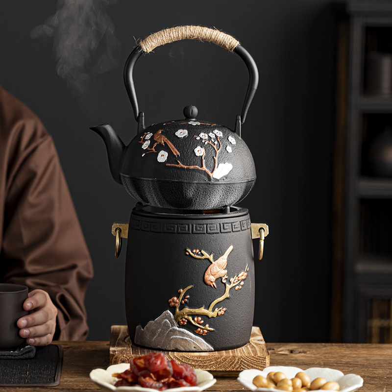 铁壶煮茶壶铸铁壶家用泡茶壶碳火炉电陶炉器具户外烧水壶围炉煮茶