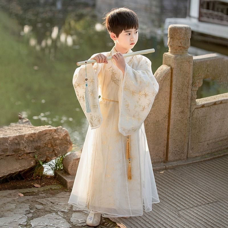 男童汉服幼儿园儿童男中秋春秋古装国风书生唐装广袖国学服国8岁