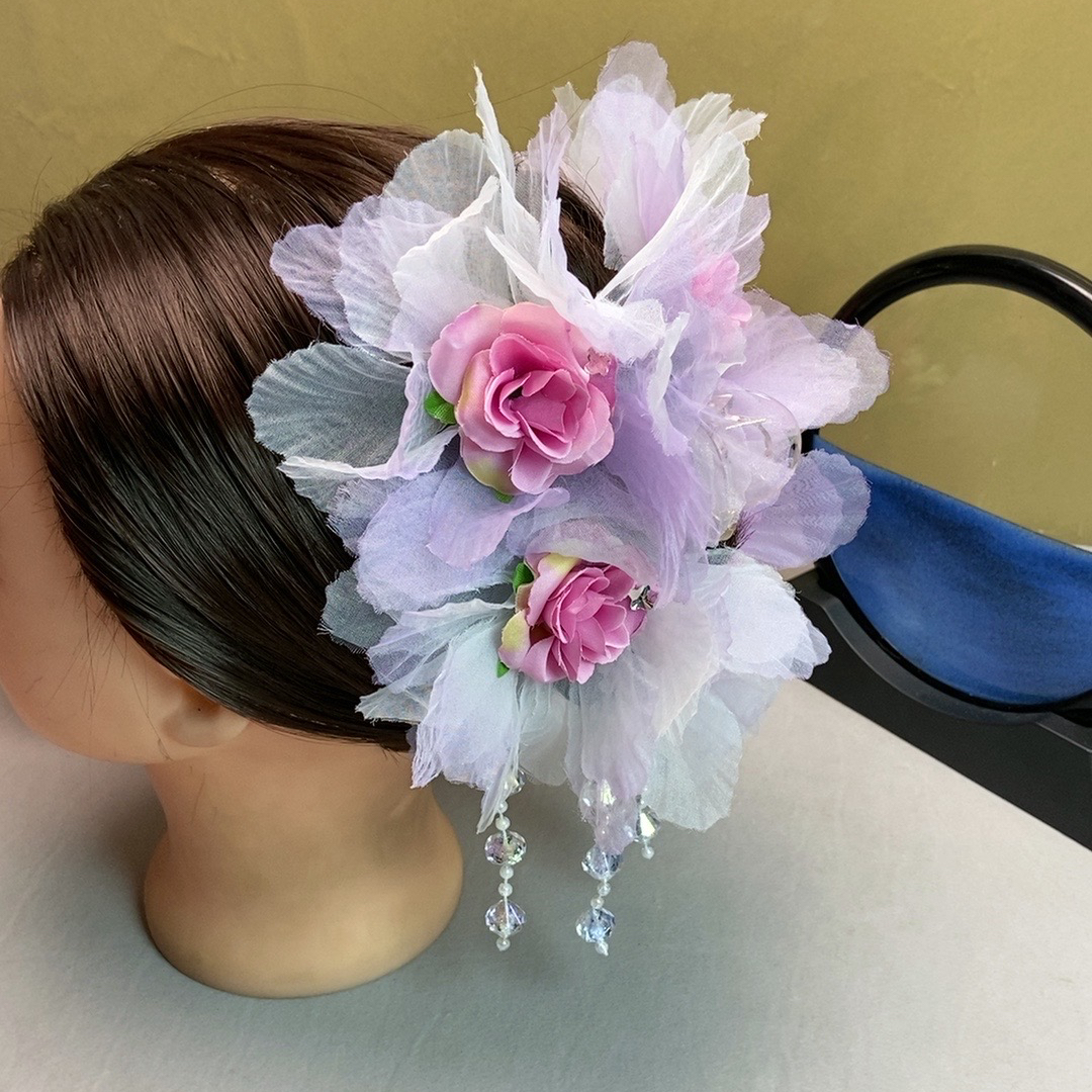 （冰晶玫瑰）超仙花朵抓夹高级感显发量鲨鱼夹甜美半扎发夹女头饰品