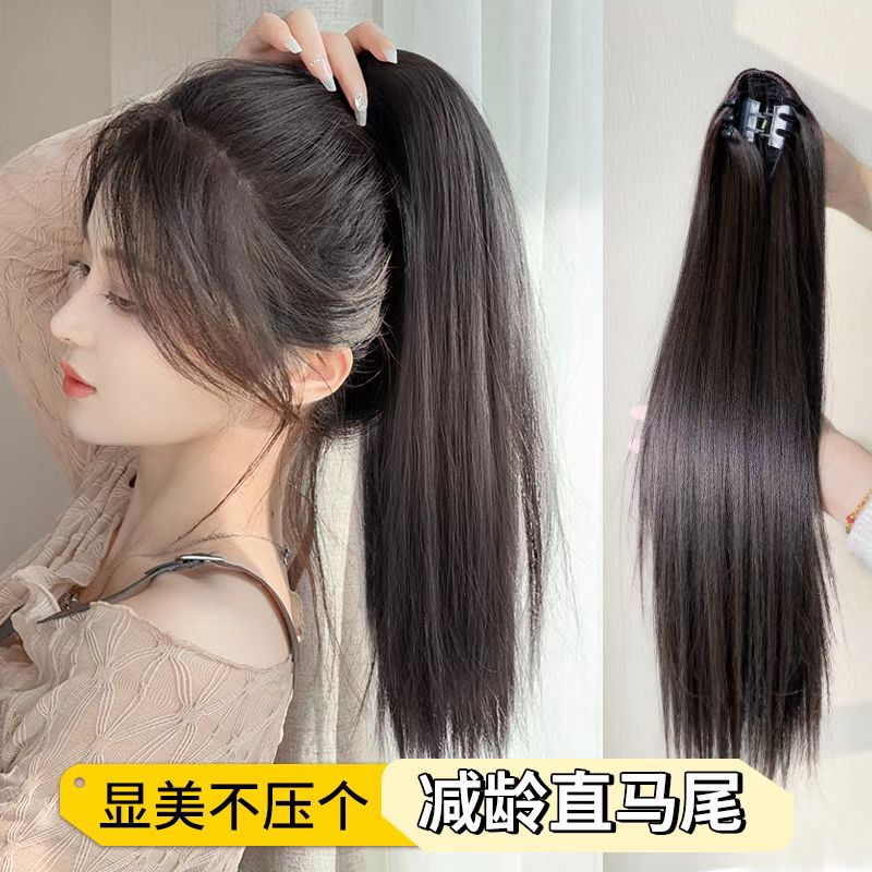 少女女短发短直发抓仿真发假头发短款抓夹丸子头假发抓夹马尾假发