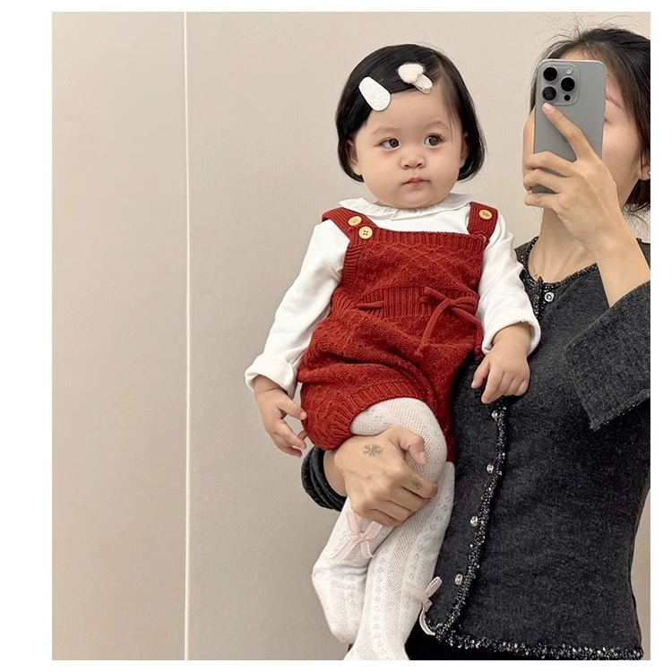 周岁女宝宝毛衣春装衣服包屁衣春秋季针织套装洋气女婴连体衣