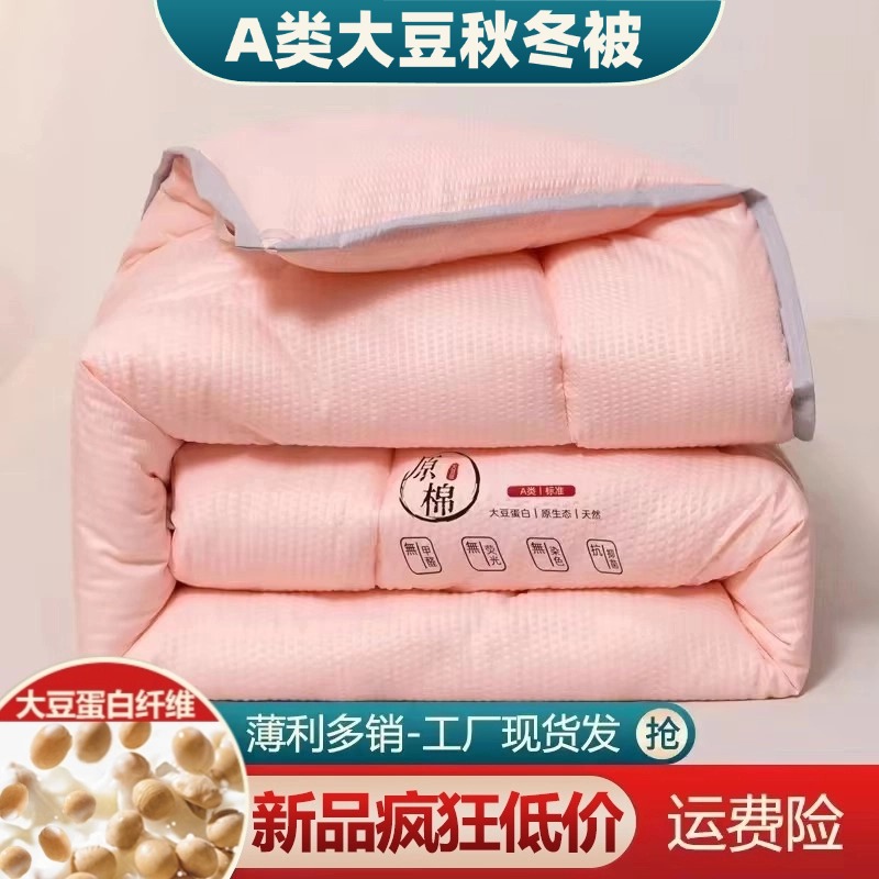 春秋故事加厚保暖原绵大豆被春秋冬天被子单双人宿舍被褥芯冬被
