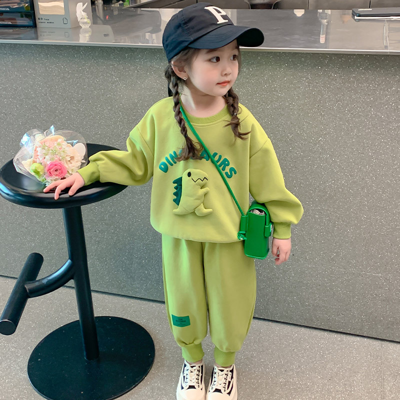 2023新款春季洋气套装男女宝宝韩版运动两件套儿童卫衣童装春秋