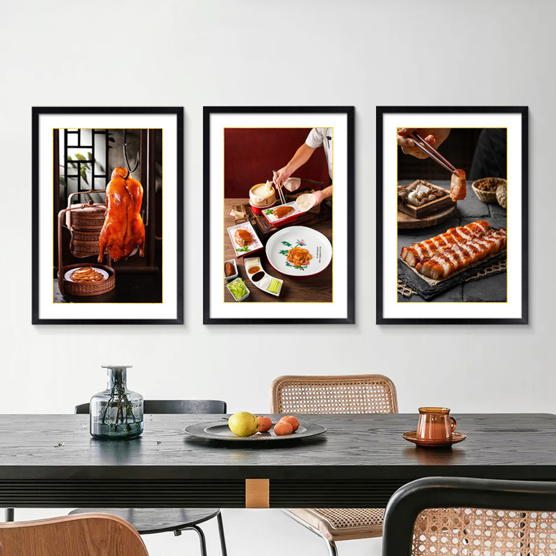 北京烤鸭装饰画茶餐厅饭店港式美味烧鹅海报墙壁画卤水鹅墙面挂画