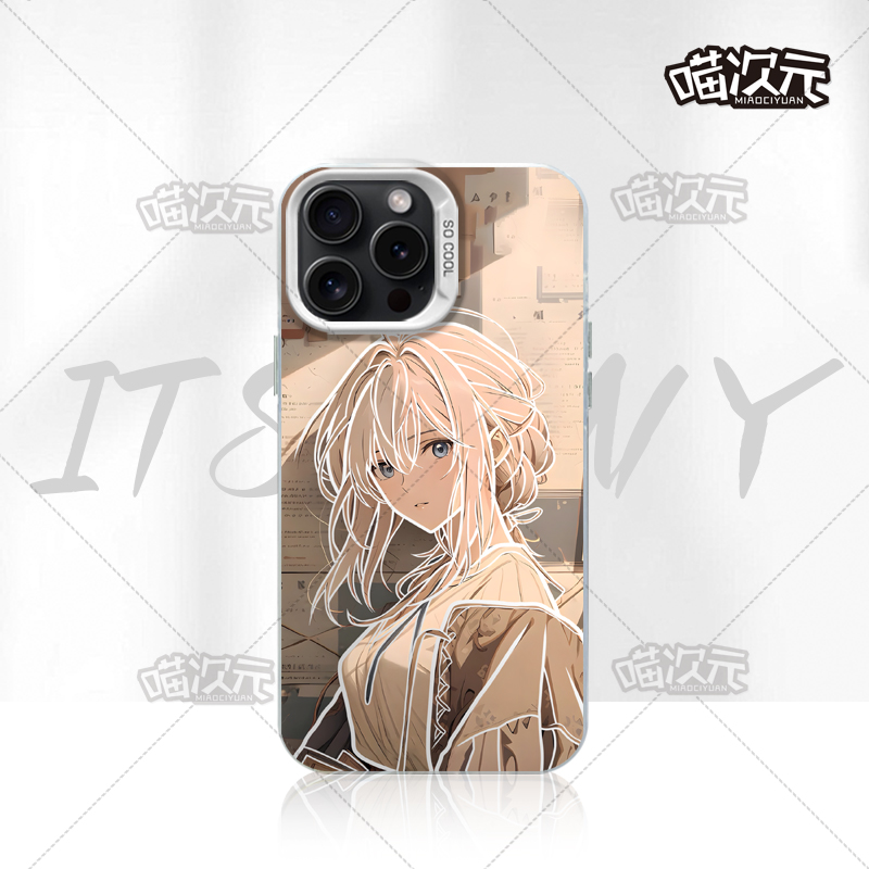 薇尔莉特新款彩银渐适用创意动漫苹果16华为一加12小米手机防摔壳