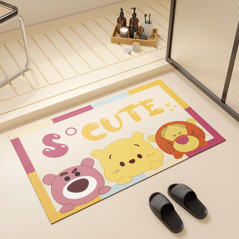熊熊的朋友们硅藻泥浴室垫卫浴吸水垫卫生间防滑脚垫免洗可擦地垫