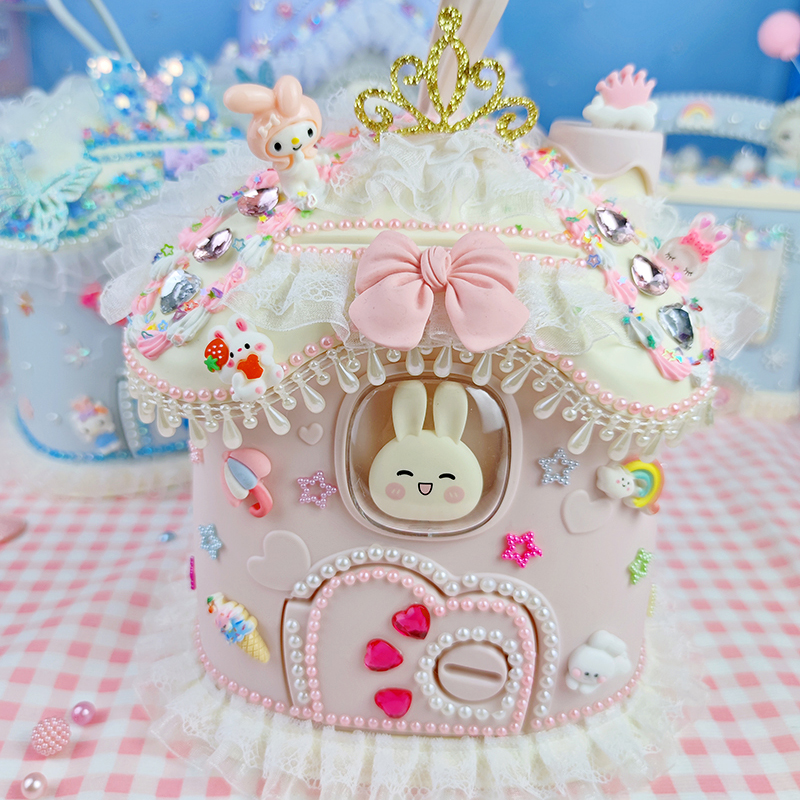 儿童diy可爱存钱罐女童手工自制作材料包幼儿园奶油胶玩具 储蓄罐