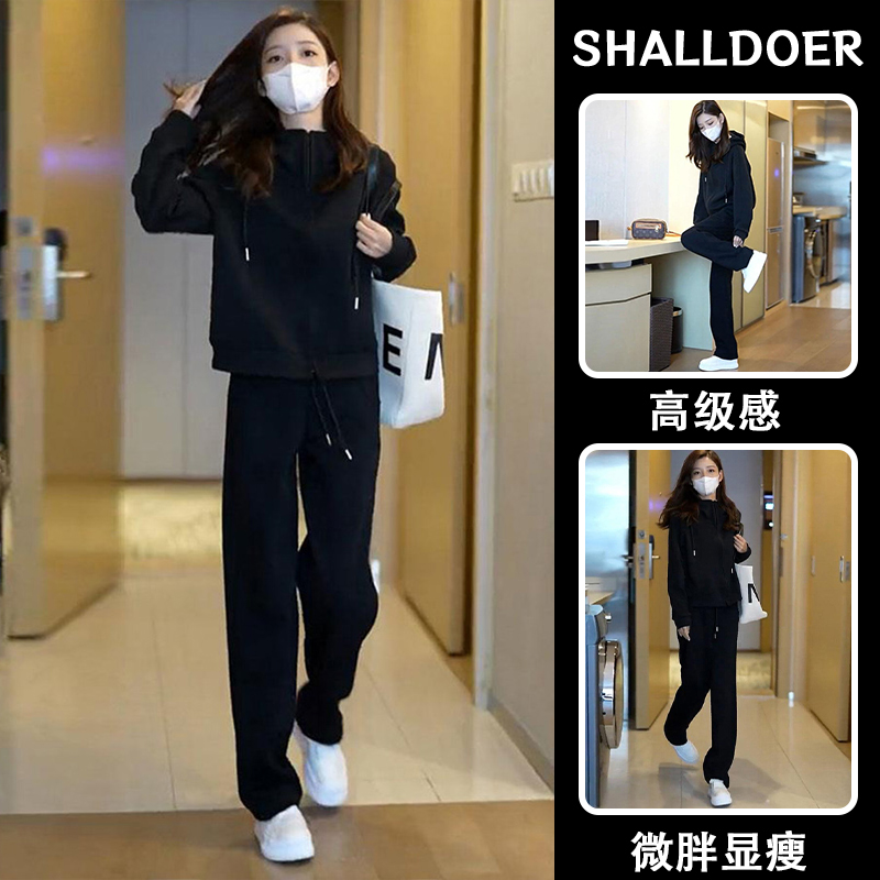 高级感休闲洋气运动两件套女士2025春秋季新款小个子百搭时尚套装