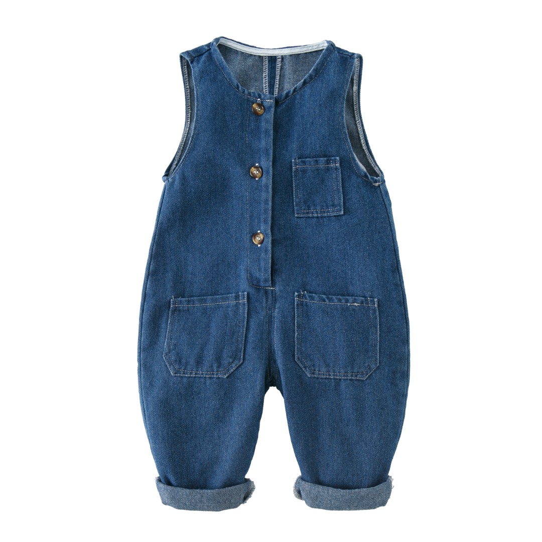 洋气牛仔背带裤新款男女儿童韩版婴儿舒适吊带裤幼儿连体裤春秋