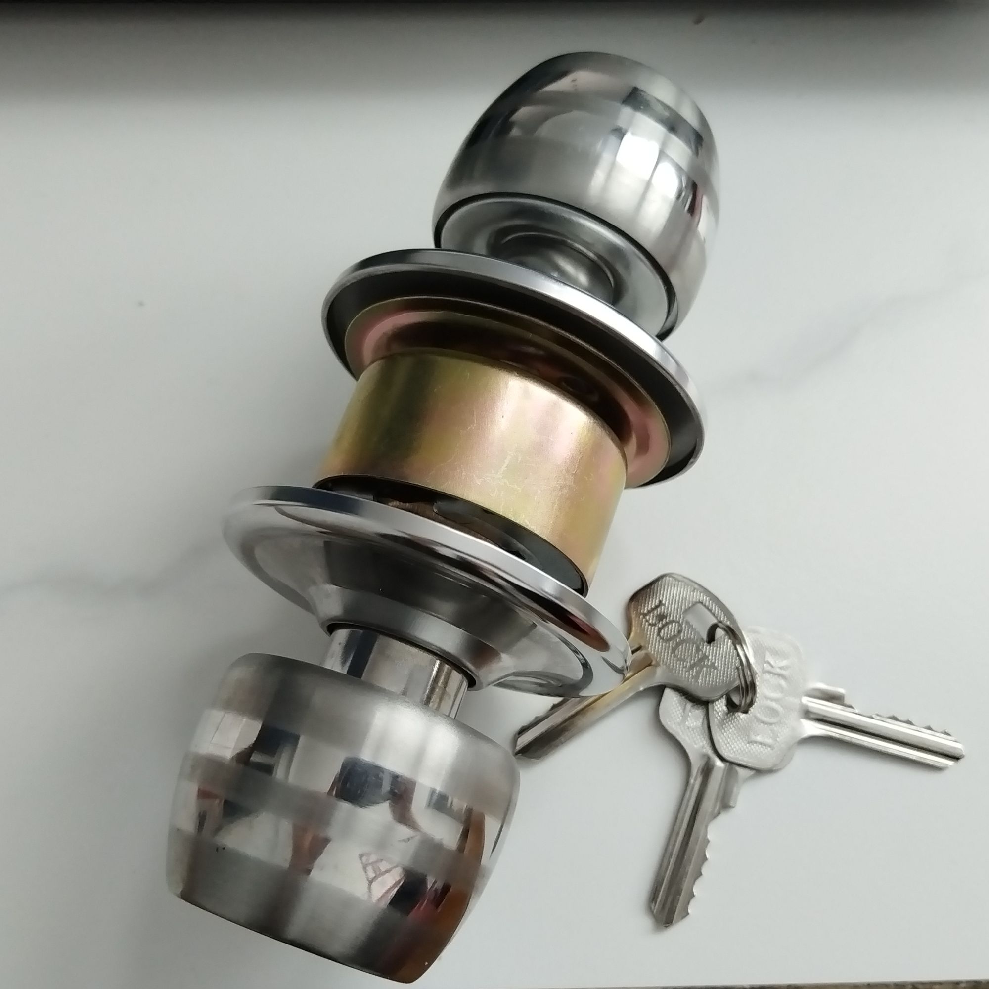 拍1发10 房门钢双球形锁5831大钥匙不锈钢大盒铜锁芯