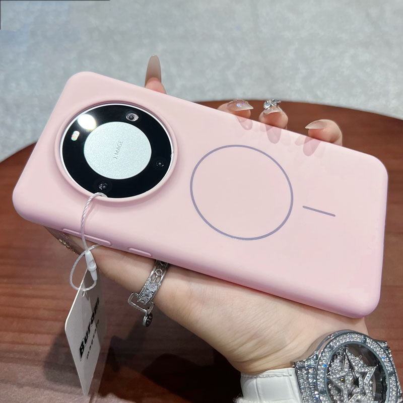 适用华为mate60pro+手机壳新款mate60防摔磁吸纯色液态硅胶保护套