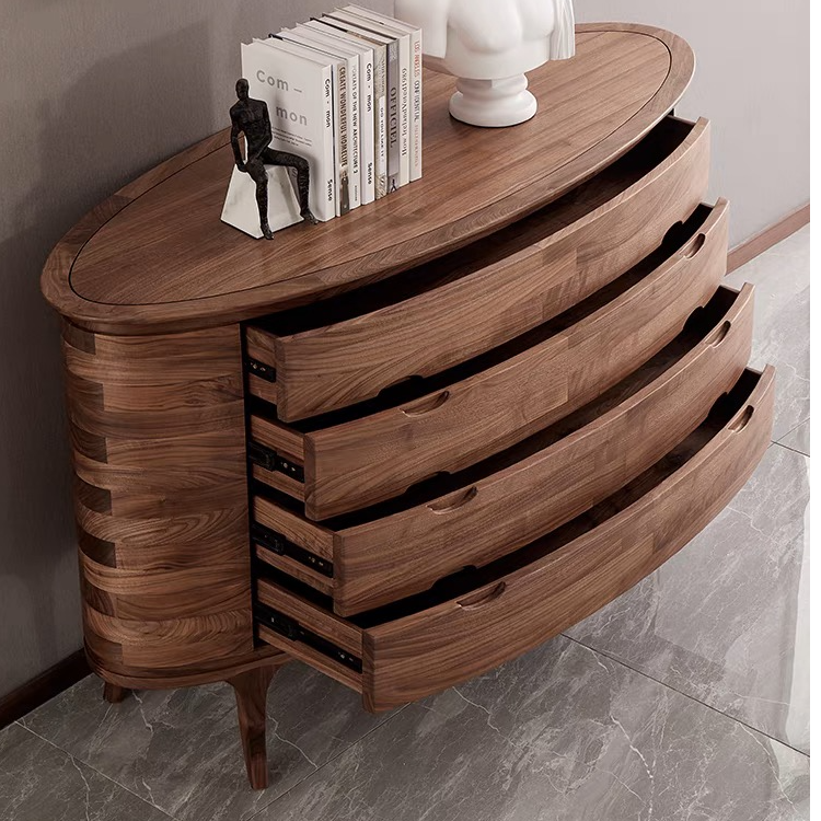 四斗柜，北美黑胡桃实木家具，现代简约风，客厅餐厅，卧室斗柜置物