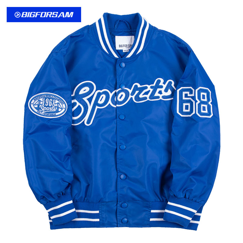 美式复古棒球服百搭休闲夹克男秋冬立体刺绣宽松嘻哈情侣棉衣外套