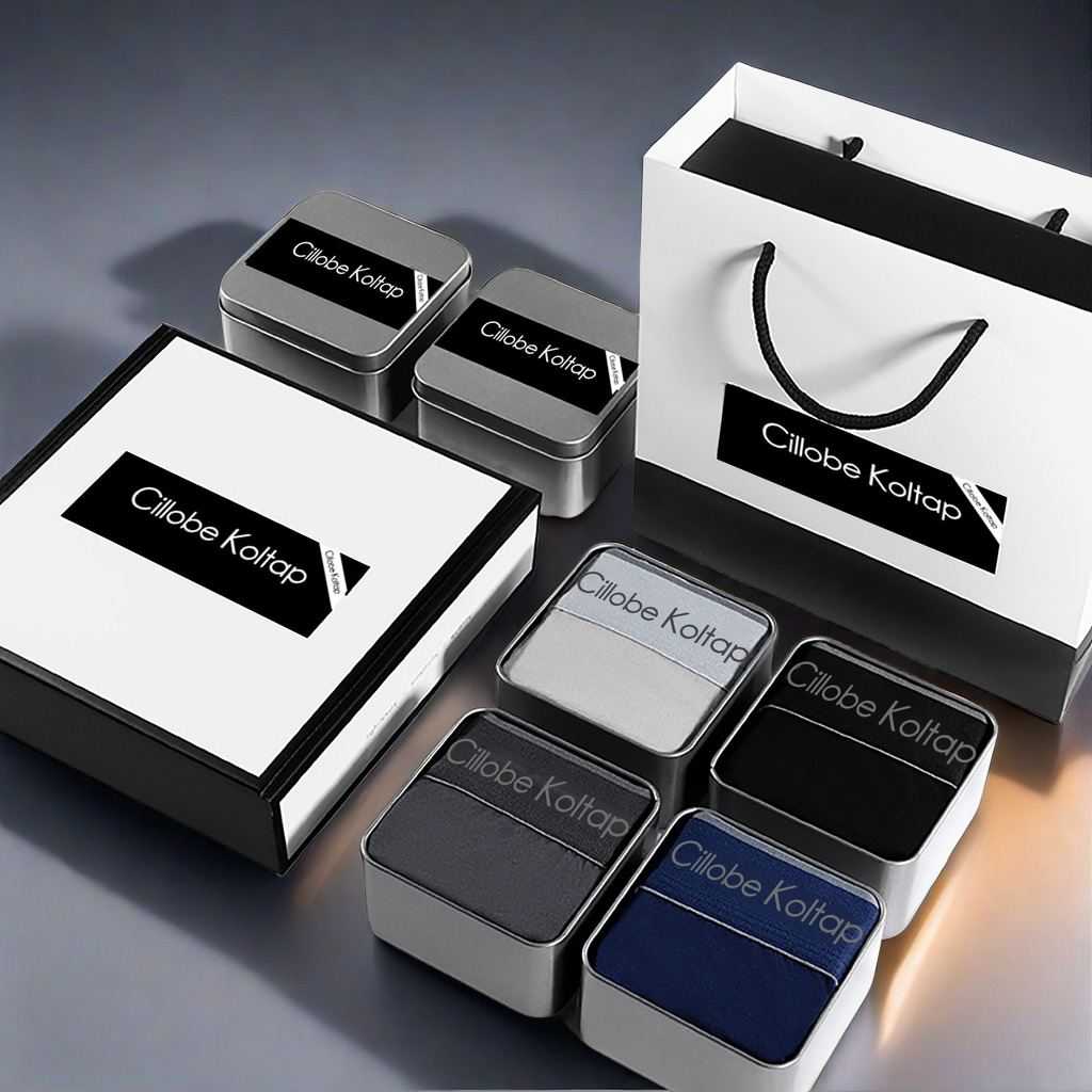 CillobeKoltap秋冬男士内裤纯男款棉平角透气高端抑菌薄款礼盒装