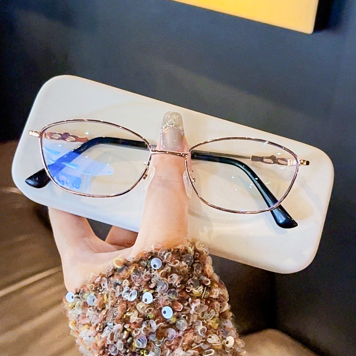 BAISHOUKANG/百寿康超轻防蓝光老花镜女款百搭多边形平光高颜值