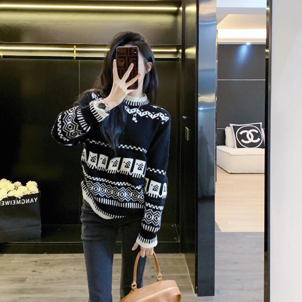 费尔岛毛衣女款爆款2025新款洋气炸街秋冬慵懒风可外穿精致打底衫