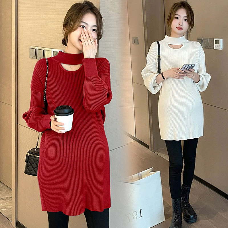 加肥大码孕妇时尚气质毛衣秋冬装弹力遮肚针织衫显瘦打底衣200斤