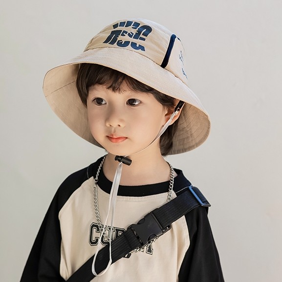 日系儿童速干防晒帽男女童薄款可调节渔夫帽子新款防紫外线遮阳帽