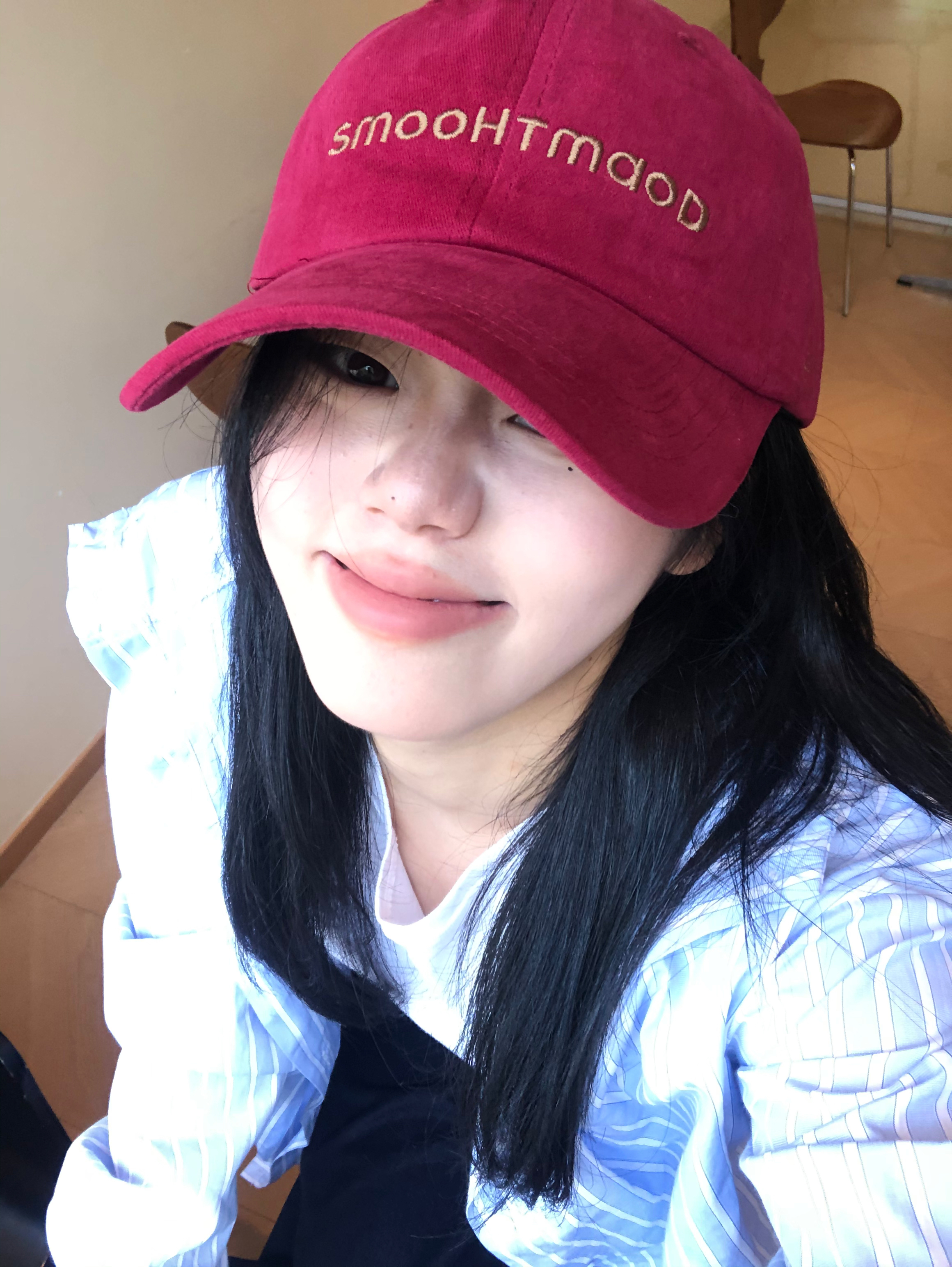 Smoothmood韩国设计师品牌女款潮牌复古刺绣字母棒球帽帽子大头