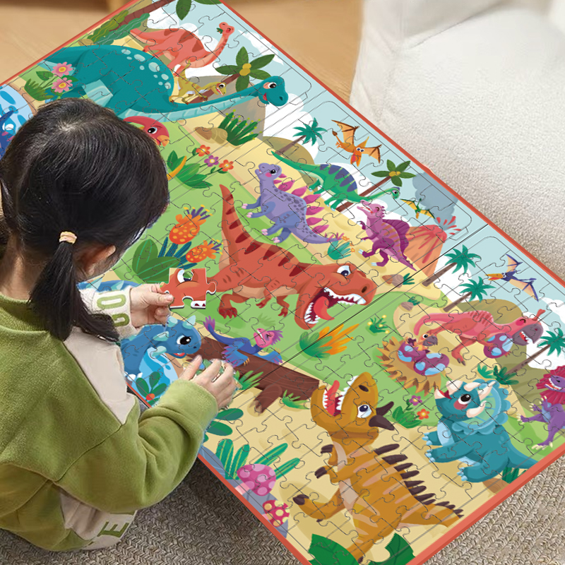 大开本磁力拼图3-6岁幼儿宝宝男孩5儿童孩子益智玩具进阶恐龙汽车